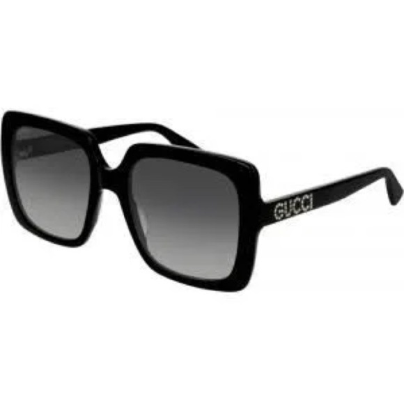 "GUCCI” Sunglasses Black Crystal GG0418S 00154 20-140 Italy Designer - Picture 1 of 9